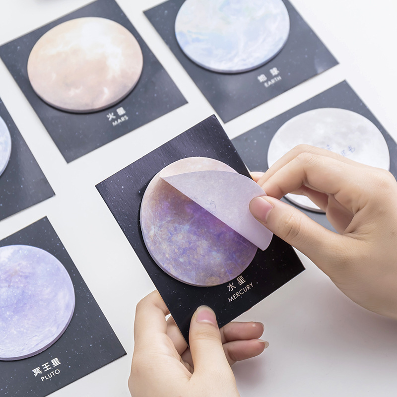 Stationery Creative Planet series Post-it Notes Round tear notepad notebook office notes N times Specification drawing