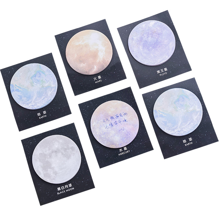 Stationery Creative Planet series Post-it Notes Round tear notepad notebook office notes N times Item Picture