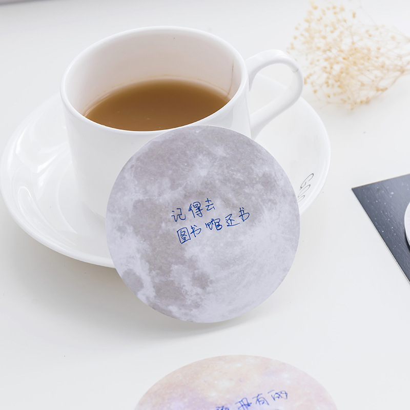 Stationery Creative Planet series Post-it Notes Round tear notepad notebook office notes N times details Picture