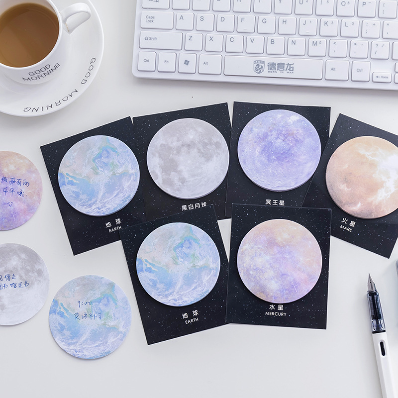 Stationery Creative Planet series Post-it Notes Round tear notepad notebook office notes N times Application Scenario