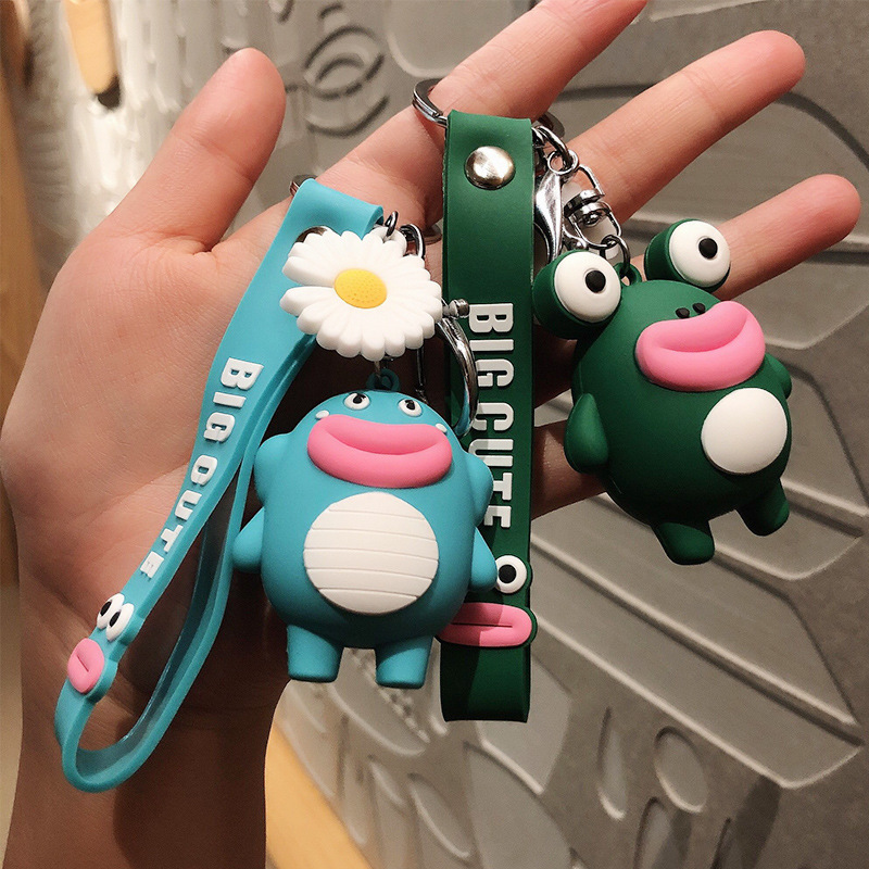 Net red ugly cute big mouth monkey frog car doll key chain personality men and women couples bag pendant manufacturers direct sales full figure