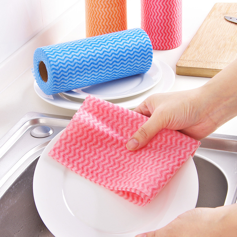 Washable disposable dishwashing cloth lazy rag wipe hand towel kitchen household non-woollen cloth is not easy to grease details Picture