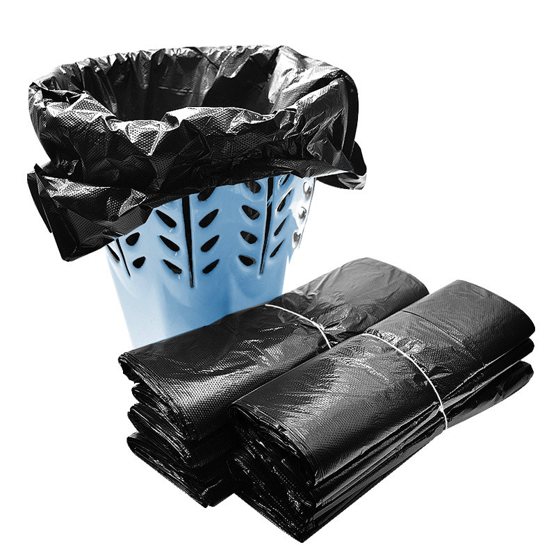 [50 in a pack] 52x32cm thickened shopping bag Supermarket grocery market handbag black vest plastic bag Item Picture