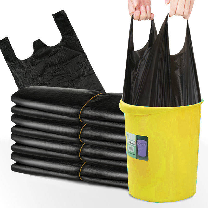 [50 in a pack] 52x32cm thickened shopping bag Supermarket grocery market handbag black vest plastic bag Specification drawing