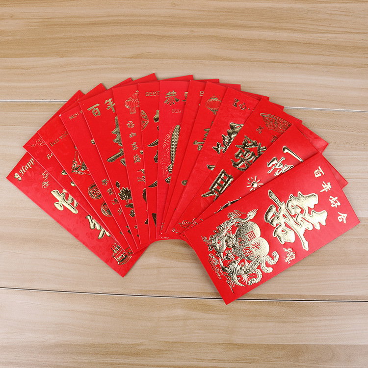 New Year Festival red envelope gold birthday red envelope is the Spring Festival pressure package wedding supplies wholesale 6 / package Specification drawing