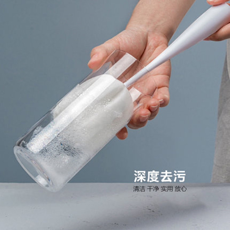 Can be vertical sponge cup brush cleaning thermos cup milk bottle glass cleaning brush thickened plastic sponge cup brush Specification drawing