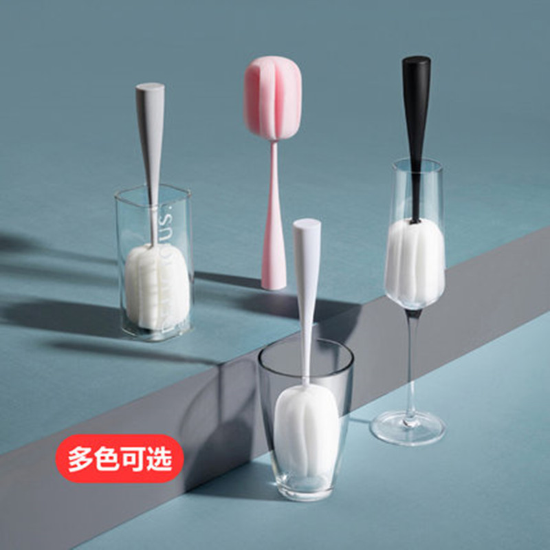 Can be vertical sponge cup brush cleaning thermos cup milk bottle glass cleaning brush thickened plastic sponge cup brush full figure