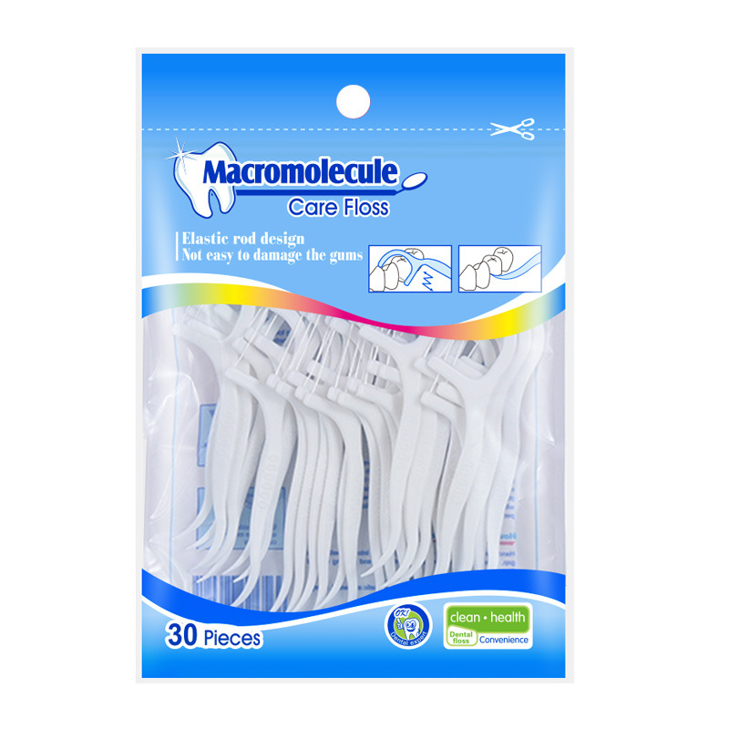 Foreign trade 30 zipper bag dental floss rod polymer dental floss rod high tension plastic dental pick details Picture