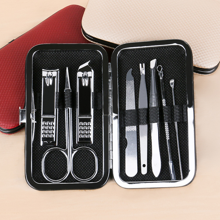 8 nail clippers set solid color manicure tool Manicure multi-functional nail clippers set Application Scenario