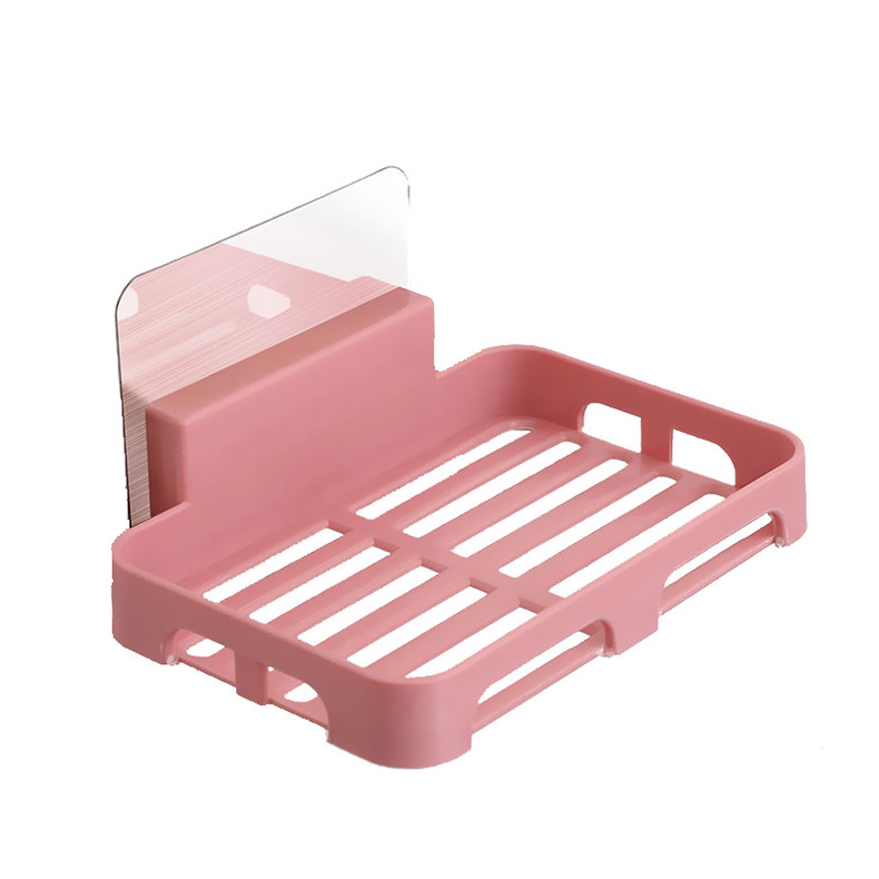 Creative double-layer soap box wall-mounted non-perforated non-trace bathroom household soap box drain soap box soap holder Item Picture