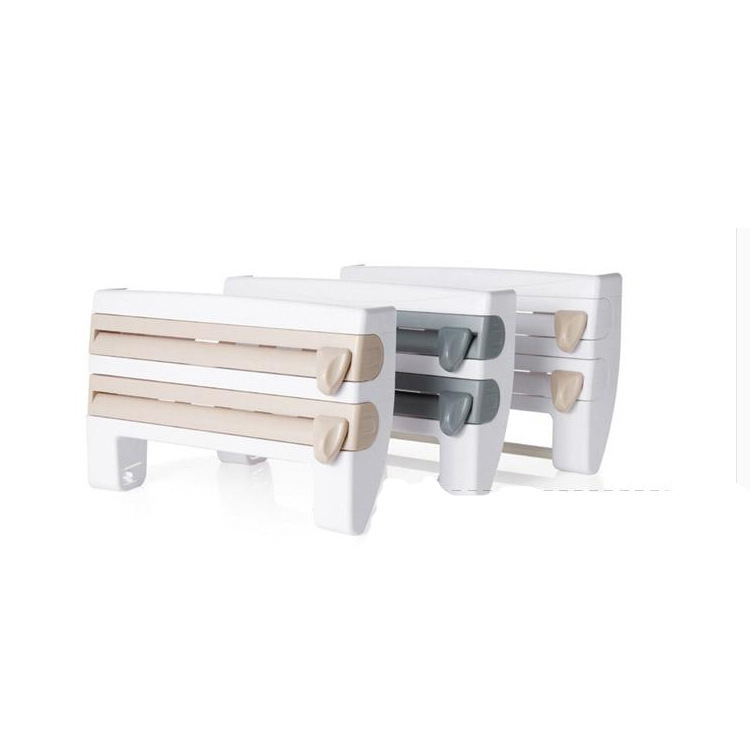 Refrigerator hanging barbecue plastic wrap rack kitchen shelf with cutter plastic wrap storage rack wall hanging paper towel rack Item Picture