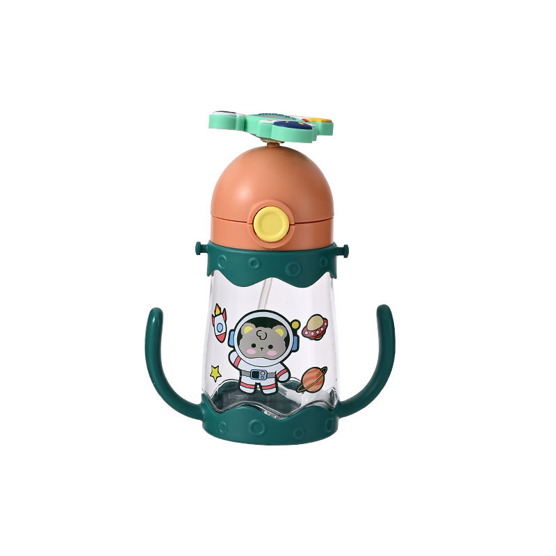 Douyin live children's plastic water cup Girl baby drinking cup with straw gravity ball kindergarten baby pot Item Picture