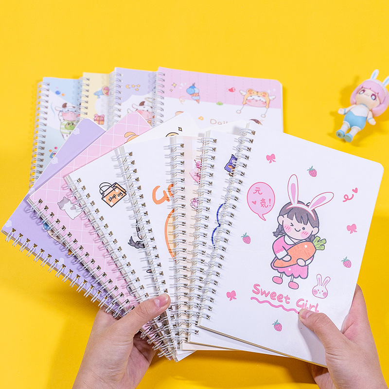 Cute cartoon a5 coil this Korean version of rollover spiral notebook creative student diary notepad customization full figure