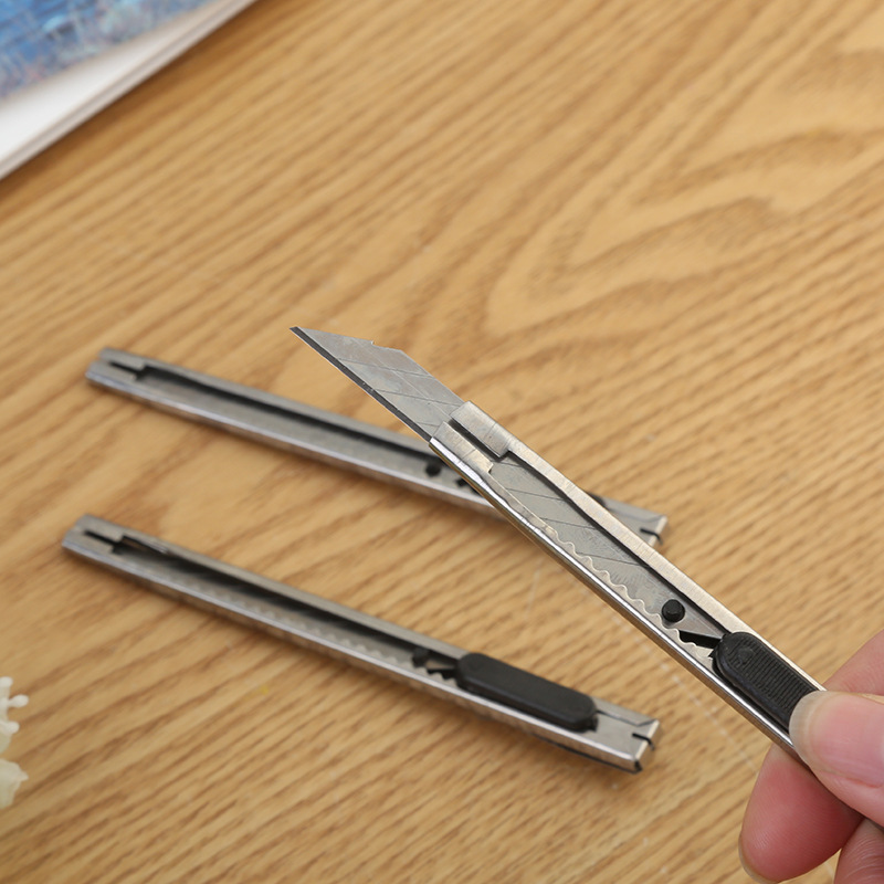 Portable mini Exquisite box cutter tool knife Paper knife small stainless steel metal knife wallpaper knife utility knife Specification drawing