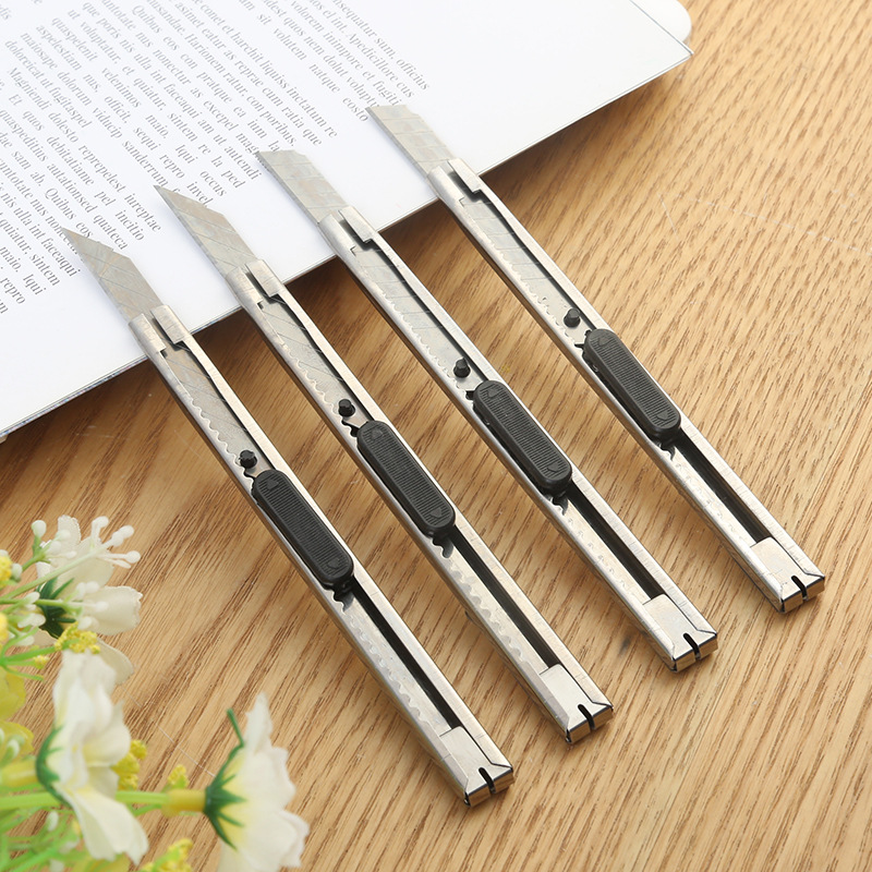 Portable mini Exquisite box cutter tool knife Paper knife small stainless steel metal knife wallpaper knife utility knife full figure