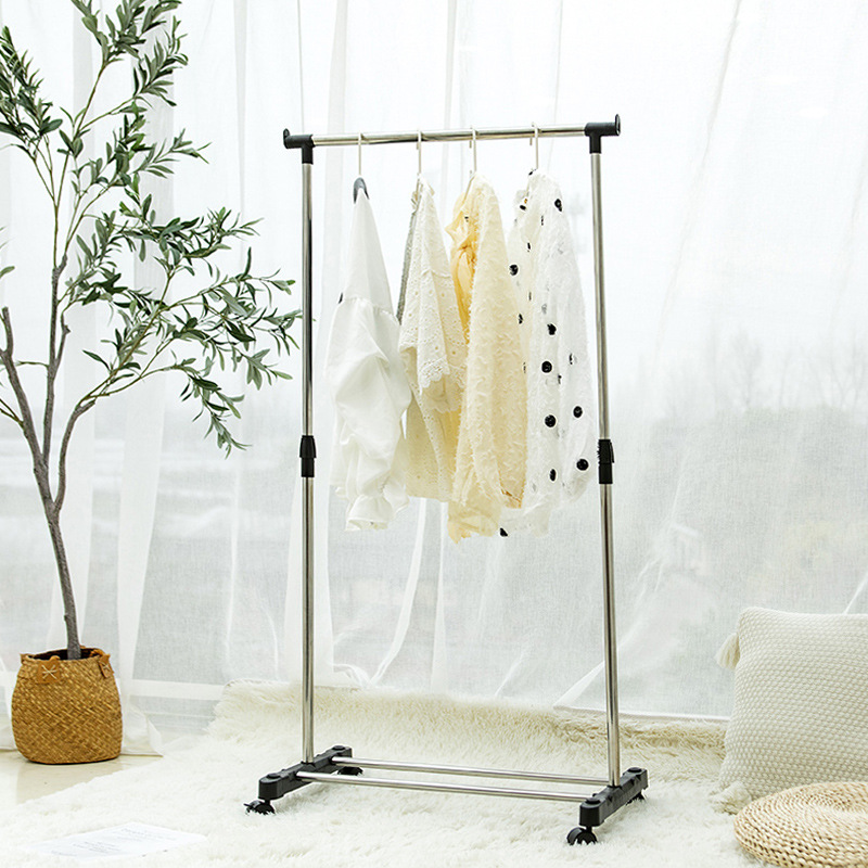 Classic practical and simple floor clothes rack household balcony clothes drying rod stainless steel bedroom drying clothes hanger full figure