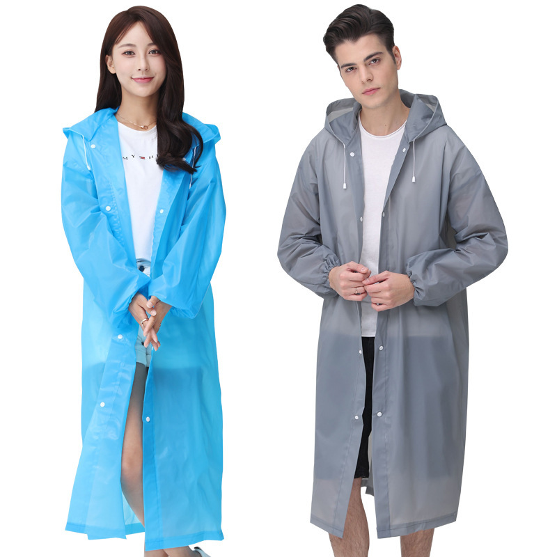 Outdoor tourism EVA fashion environmental protection lightweight raincoat manufacturer? Non disposable thickened adult raincoat full figure