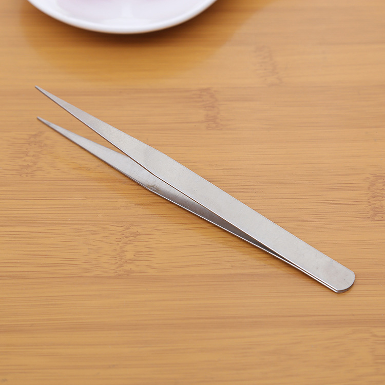 Stainless steel tweezers high quality safe life gadgets stainless steel straight tweezers details Picture