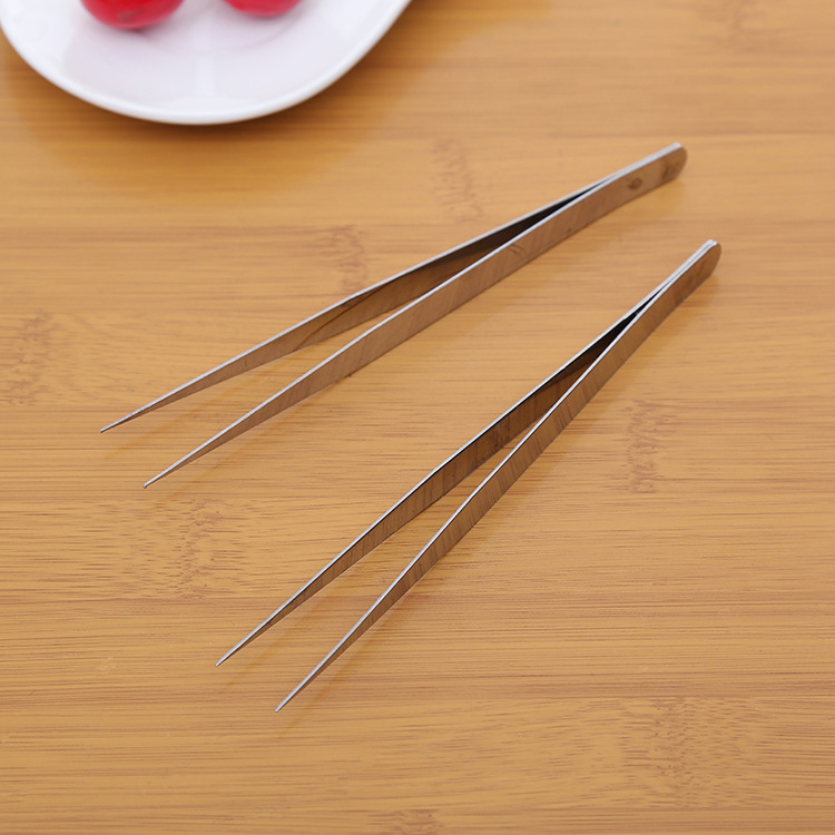 Stainless steel tweezers high quality safe life gadgets stainless steel straight tweezers Specification drawing