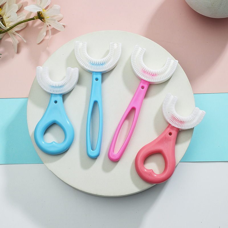 Children's U-shaped toothbrush baby silicone toothbrush mouth containing cleaning and brushing equipment Specification drawing