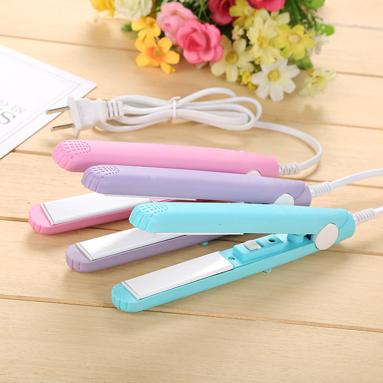 Gift box installed mini hair straightener electric splint portable hair salon bangs clip perm rod manufacturers direct sales details Picture