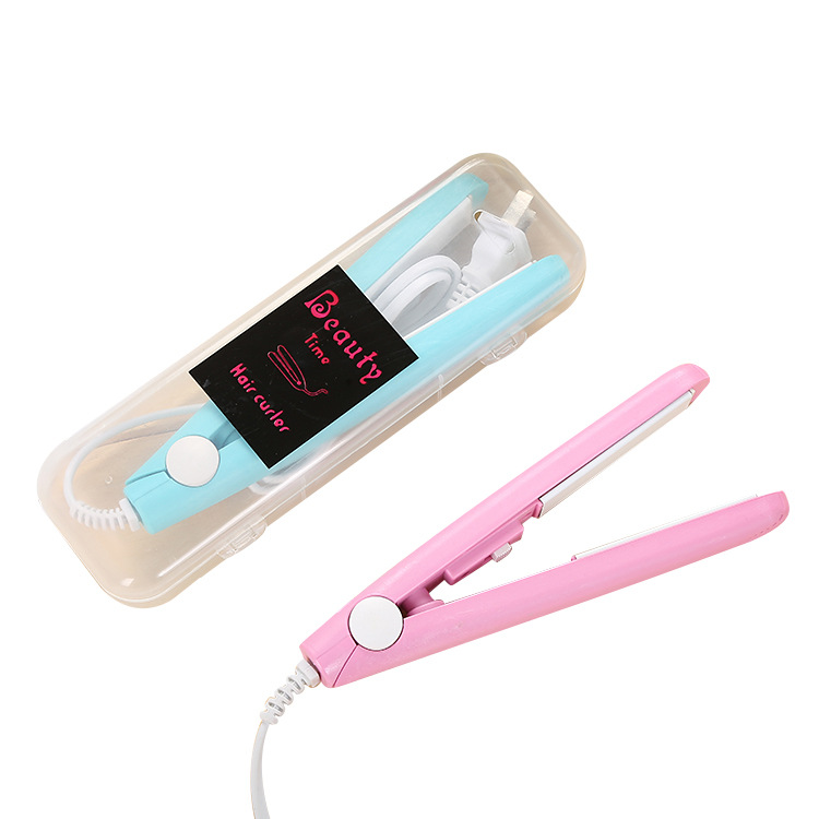 Gift box installed mini hair straightener electric splint portable hair salon bangs clip perm rod manufacturers direct sales Item Picture