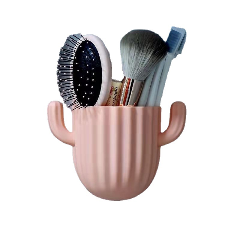 Wall hanging cactus storage box toilet no-punching comb makeup tools storage rack bedroom sundries Item Picture