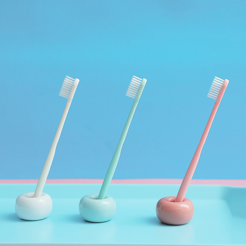 Live broadcast popular Korean macaron ice cream 10 toothbrushes adult soft hair sheath travel wholesale trade Specification drawing