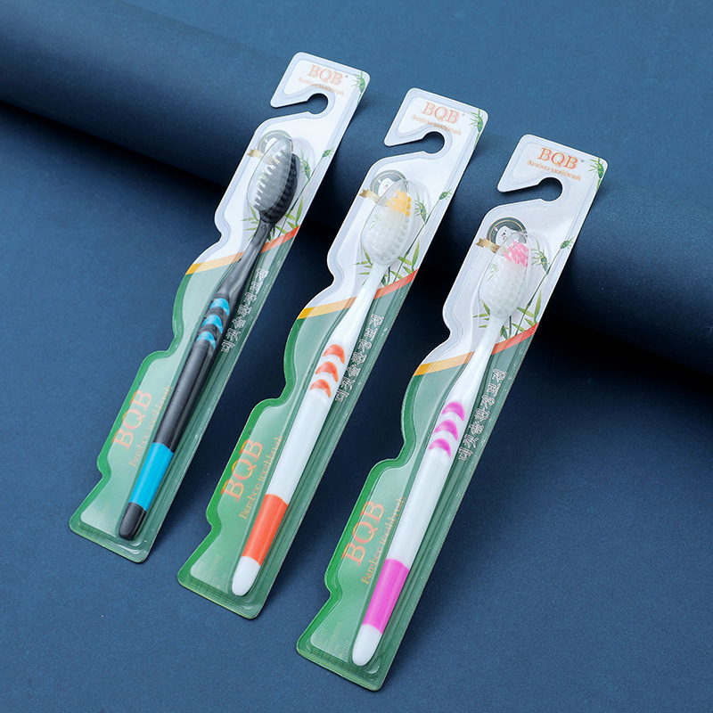 Small moon single toothbrush bamboo charcoal soft hair adult household travel pack daily wholesale details Picture