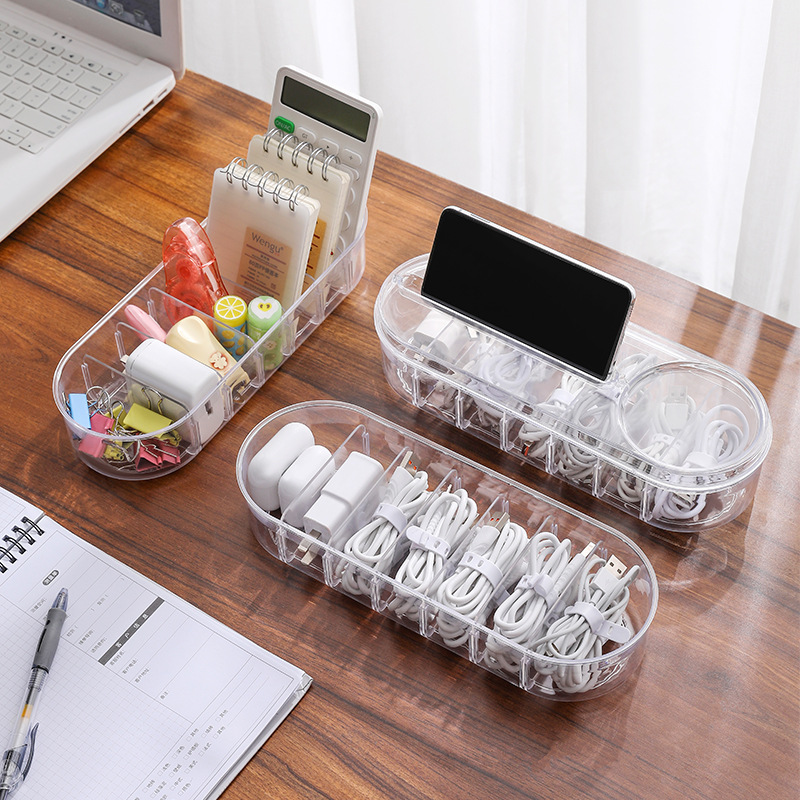 Office good things data cable storage box desktop small box charger u disk drawer partition room artifact full figure