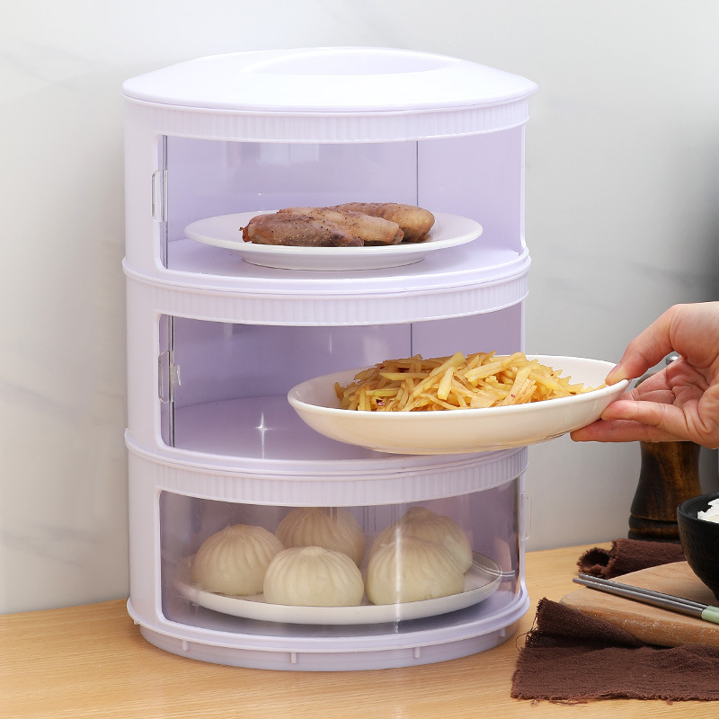 Warm food cover household heat insulation dust cover table kitchen leftovers winter heating multi-layer cover details Picture