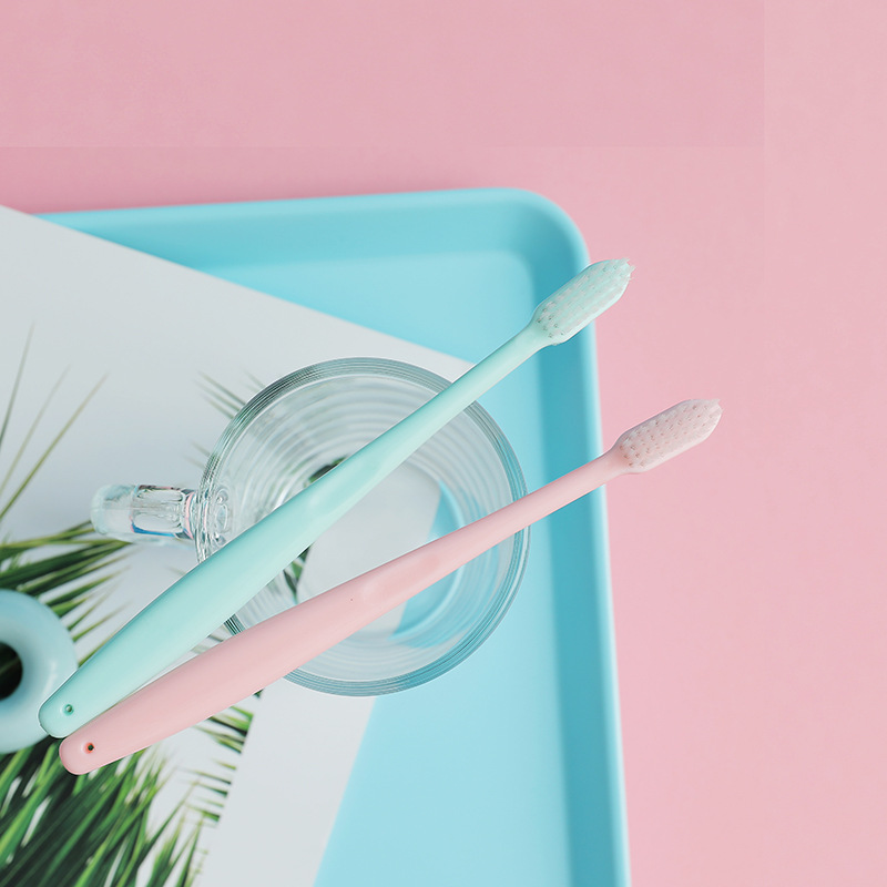Live broadcast popular Korean macaron ice cream 10 toothbrushes adult soft hair sheath travel wholesale trade Item Picture