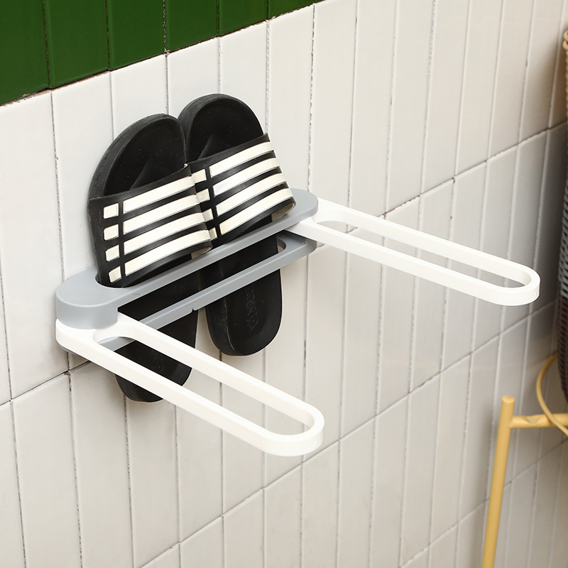 Creative home small tools 3-in-1 folding shoe rack without drilling a change of three wall hanging paste shoe rack wholesale Specification drawing