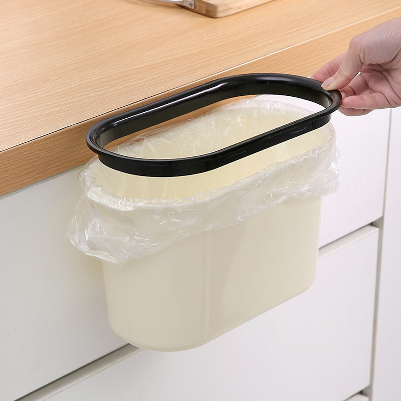 Kitchen trash can wall-mounted toilet with lid toilet living room hanging creative household cabinet door storage paper basket Application Scenario