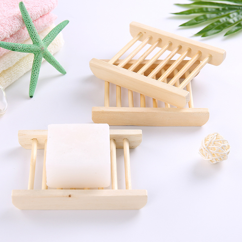 Simple household creative wooden soap box toilet big soap box no drilling drain shelf home goods details Picture