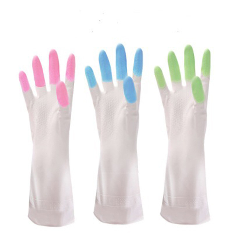 Latex household gloves four seasons universal dazzle finger cleaning and dishwashing multi-functional thick gloves independent packaging Item Picture