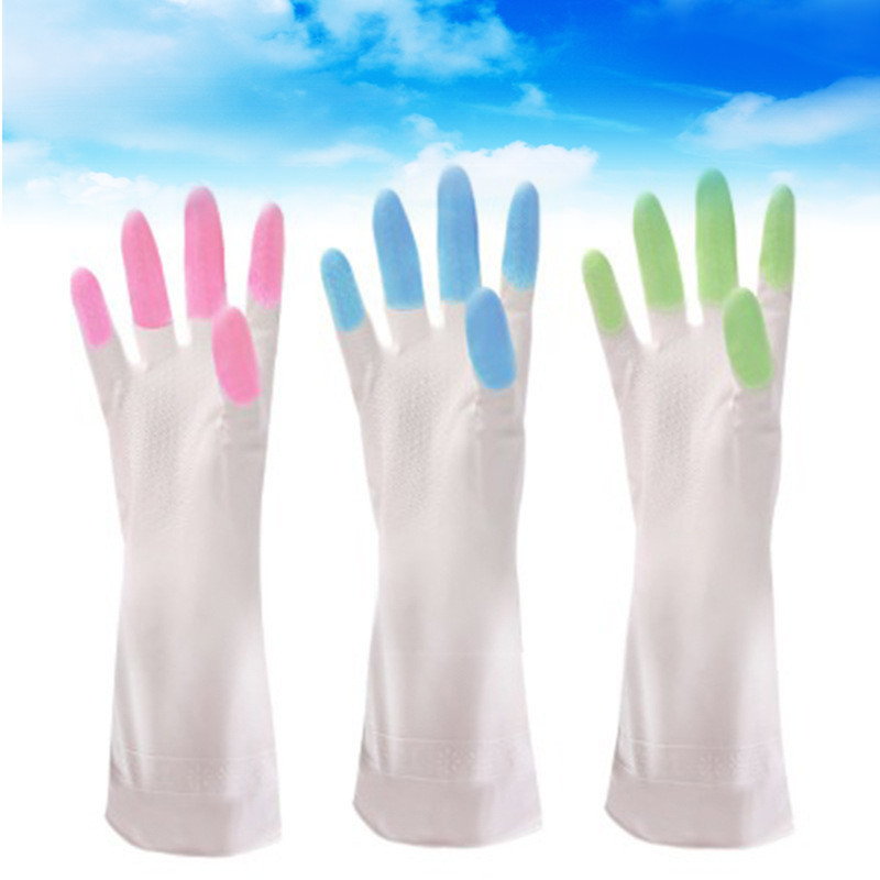 Latex household gloves four seasons universal dazzle finger cleaning and dishwashing multi-functional thick gloves independent packaging full figure