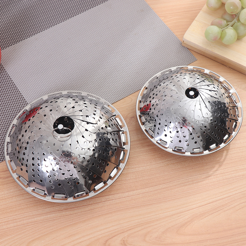Small, medium and large household stainless steel retractable lotus steam tray folding fruit tray steamer tray steamer tray Application Scenario