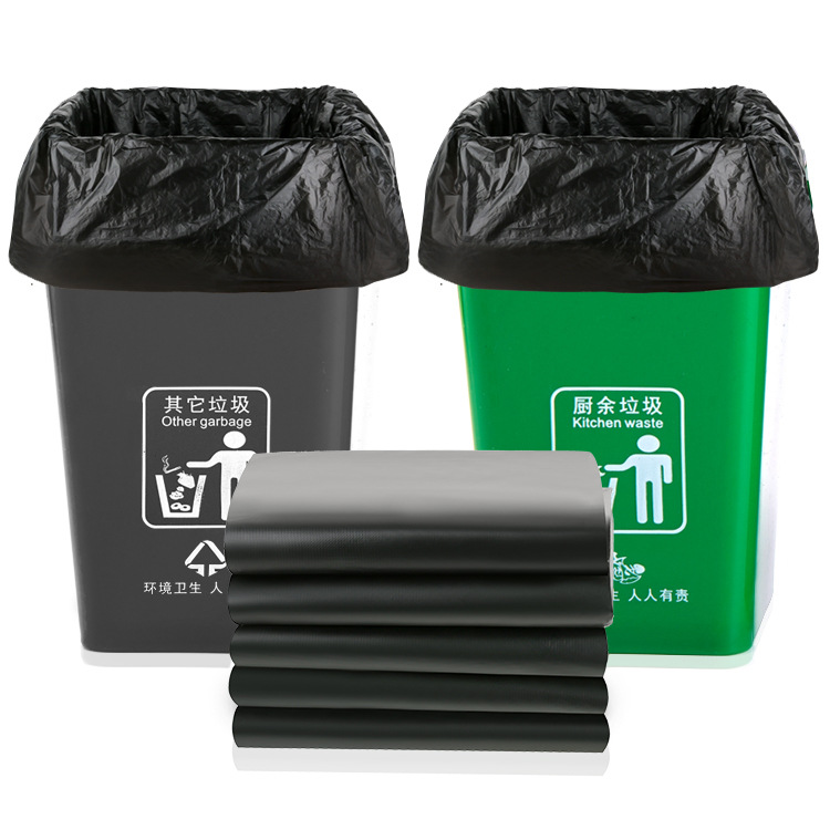 Black thickened garbage bags manufacturers wholesale 60*80cm disposable large plastic bags property hotel garbage bags full figure