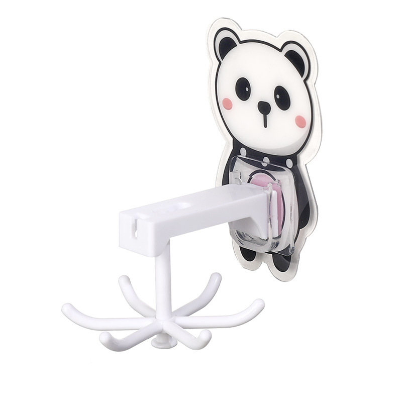 Creative swivel hook 360 degree swivel trackless stick hook Multi-functional no-hole kitchen spoon 6 hook hanging rack Item Picture