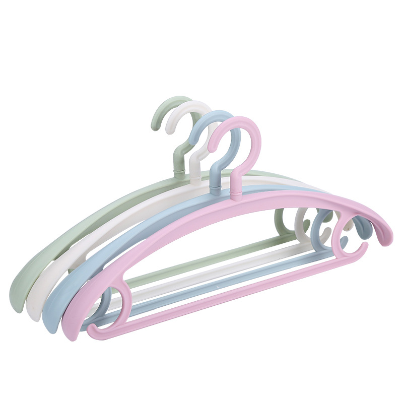 Nordic color plastic wide shoulder non slip pants hanger adult clothes rack can be rotated Item Picture