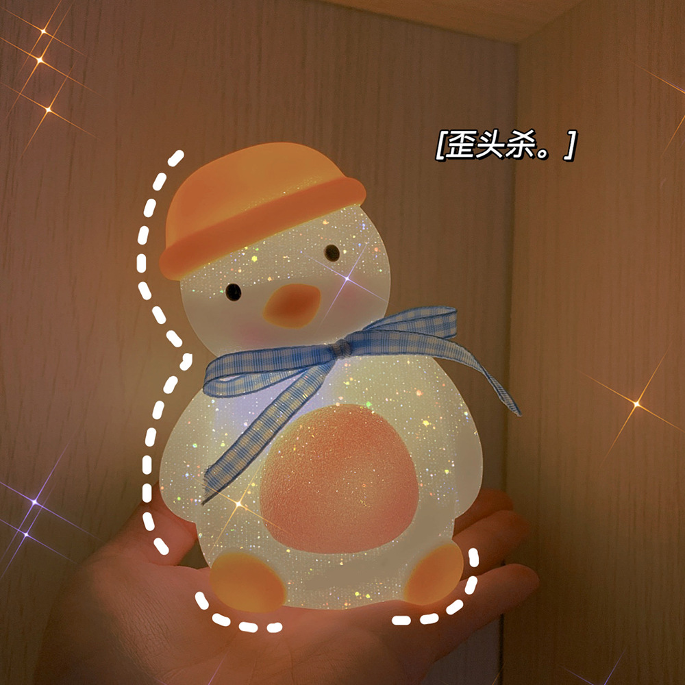 Little girl ins bedroom LED night light cute tilting ducklings room bedside lamp put out a dormitory creative gift Application Scenario