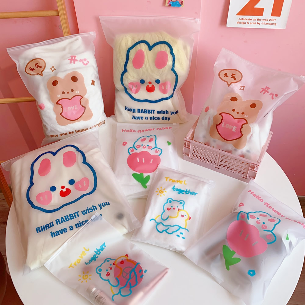 Ziploc bag travel storage bag clothing packing clothes transparent packing bag for delivery luggage classification portable side-pull bag details Picture