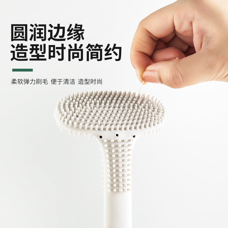 22 Silicone toilet brush golf double side no dead Angle soft hair cleaning toilet brush toilet curved toilet brush Application Scenario