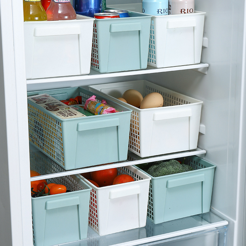 Table top storage basket snack storage hollow rectangular basket sundry box storage box plastic basket Application Scenario