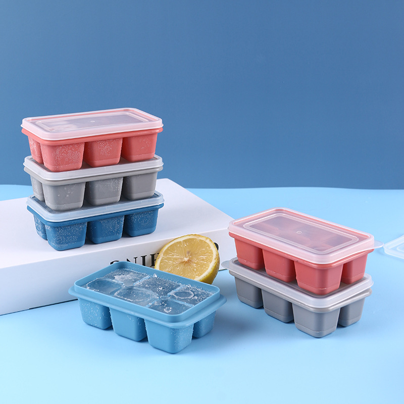 Explosive ice cube ice box freezing mold quick freezer household refrigerator homemade ice box with silicone cover details Picture