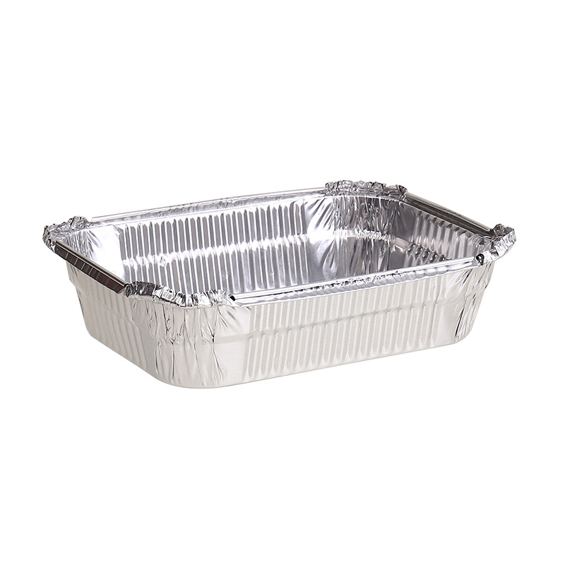 Rectangular tin foil tray tin foil box barbecue thickened takeout commercial baking disposable aluminum foil packaging box Item Picture