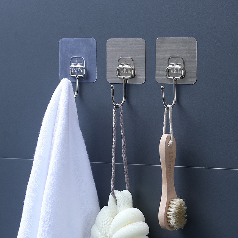 Strong non-staple non-trace adhesive hook non-perforated clothing hook bathroom toilet wall adhesive kitchen hook details Picture