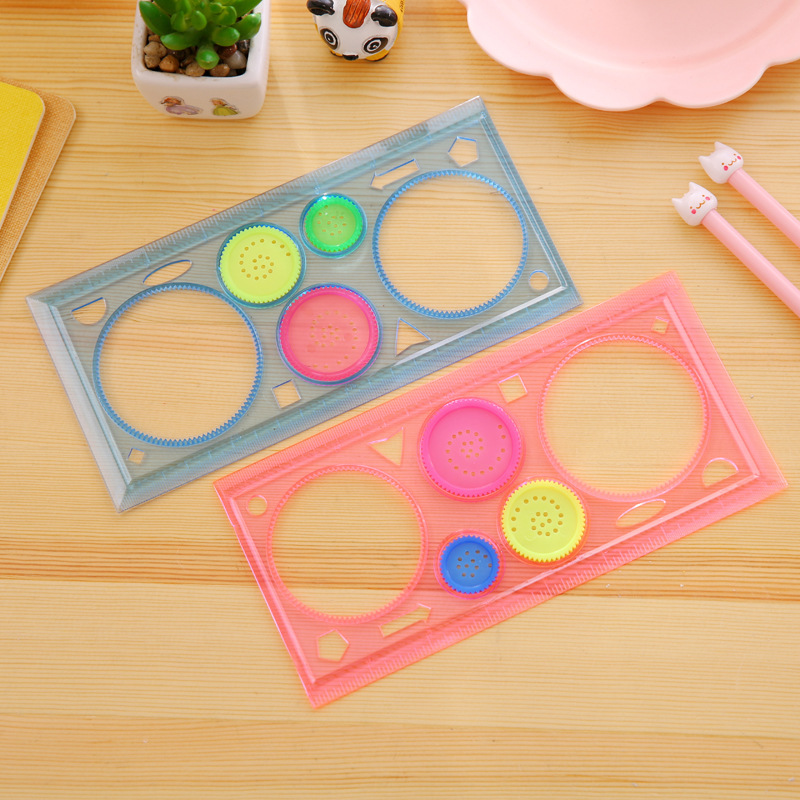 Special creative meaning puzzle four color transparent flower ruler template ruler drawing board ruler children students flower ruler manufacturers wholesale details Picture