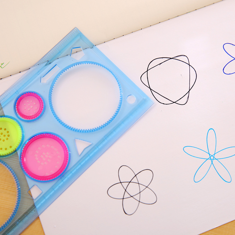 Special creative meaning puzzle four color transparent flower ruler template ruler drawing board ruler children students flower ruler manufacturers wholesale Specification drawing
